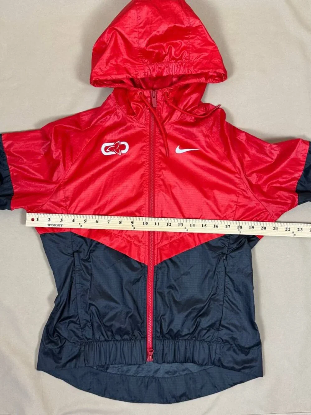 Nike CJSAA 2017 Red Black Hooded Windbreaker Jacket Women’s Size Small - Picture 12 of 14